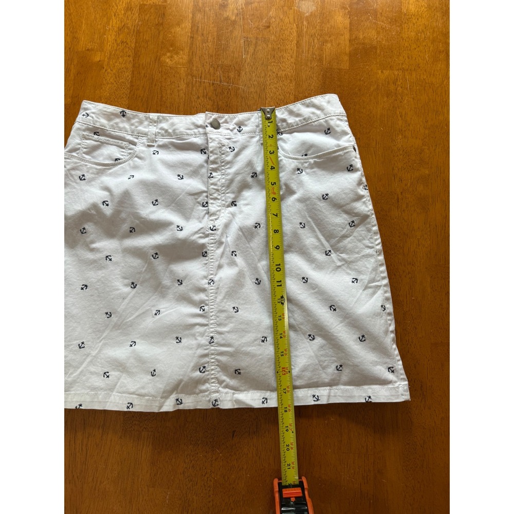 Croft & Barrow Women's White Anchor Embroidered Skort Nautical Mini Skirt Sz 12 - Picture 7 of 8